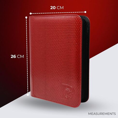 240 Pockets Trading Card Binder, 30 Double Sided Pages, 4 Pockets Per Page, Premium Sleeves Protect and Display Sports Cards, Game Cards - Inferno Red in Saudi Arabia
