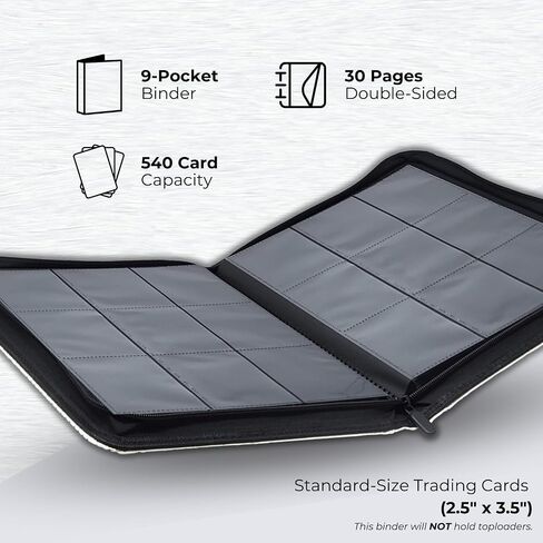 240 Pockets Trading Card Binder, 30 Double Sided Pages, 4 Pockets Per Page, Premium Sleeves Protect and Display Sports Cards, Game Cards - Inferno Red in Saudi Arabia