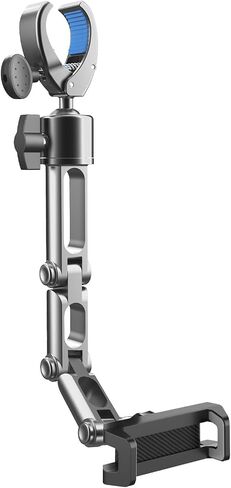 Quyee Rear View Mirror Phone Holder Mount for Car, Aluminum Multi-Directional Metal arms and 360-degree Rotatable Retractable, Car Truck Essentials Accessories Compatible with iPhone Android Phones in Saudi Arabia