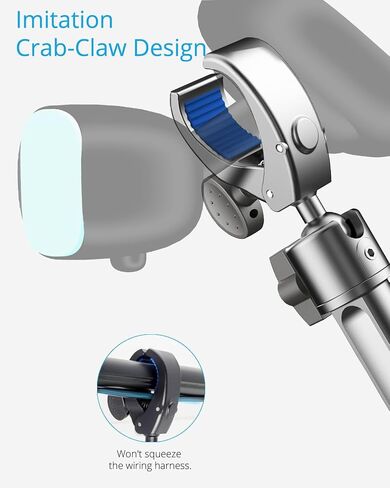 Quyee Rear View Mirror Phone Holder Mount for Car, Aluminum Multi-Directional Metal arms and 360-degree Rotatable Retractable, Car Truck Essentials Accessories Compatible with iPhone Android Phones in Saudi Arabia