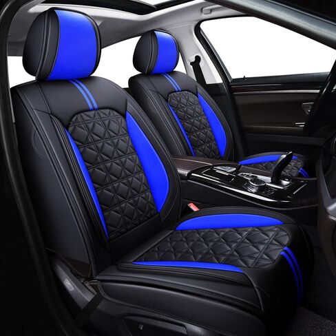 OASIS AUTO Car Seat Covers Premium Waterproof Faux Leather Cushion Universal Accessories Fit SUV Truck Sedan Automotive Vehicle Auto Interior Protector Full Set (Black) in Saudi Arabia