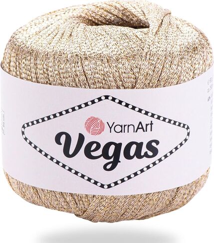 خيوط Yarnart Vegas المعدنية - 60 ٪ Viscose ، 40 ٪ معدني - خيوط متلألئة للكروشيه ، الحياكة ، الملابس الصيفية ، الشالات ، الفساتين ، مشاريع الدانتيل ، 50 جرام/150 متر خيط مسطح (42) in Kuwait