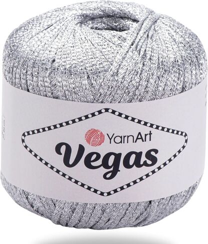 خيوط Yarnart Vegas المعدنية - 60 ٪ Viscose ، 40 ٪ معدني - خيوط متلألئة للكروشيه ، الحياكة ، الملابس الصيفية ، الشالات ، الفساتين ، مشاريع الدانتيل ، 50 جرام/150 متر خيط مسطح (42) in Kuwait