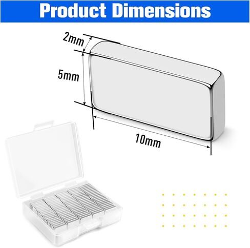 FINDMAG Neodymium Bar Magnets Rare Earth Magnet Bar, 6 Pack Neodymium Magnets with Double Sided Adhesive - 60 x 10 x 3 mm, Silver in Kuwait