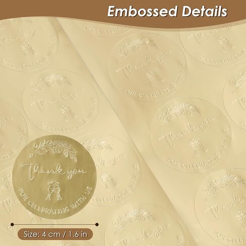 120pcs أشكركم ملصقات ، ملصقات جولة رقائق ذهبية 1.5 بوصة للتغليف ، ملصقات الحفلات اللاصقة لأمراض الأظرف | عيد ميلاد ، دش الطفل ، ديكور الزفاف in Kuwait