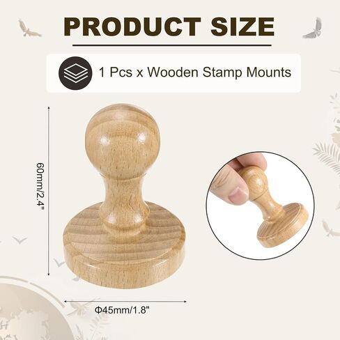 PATIKIL 45mm Wooden Stamp Round Handle, 2 Pcs Wooden Stamp Mounts Beech Wood Blank Seal for DIY Making Crafting Scrapbooking Card Diary, Wood Color in Saudi Arabia
