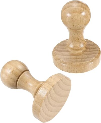 PATIKIL 45mm Wooden Stamp Round Handle, 2 Pcs Wooden Stamp Mounts Beech Wood Blank Seal for DIY Making Crafting Scrapbooking Card Diary, Wood Color in Saudi Arabia
