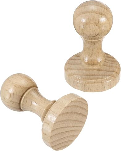 PATIKIL 45mm Wooden Stamp Round Handle, 2 Pcs Wooden Stamp Mounts Beech Wood Blank Seal for DIY Making Crafting Scrapbooking Card Diary, Wood Color in Saudi Arabia