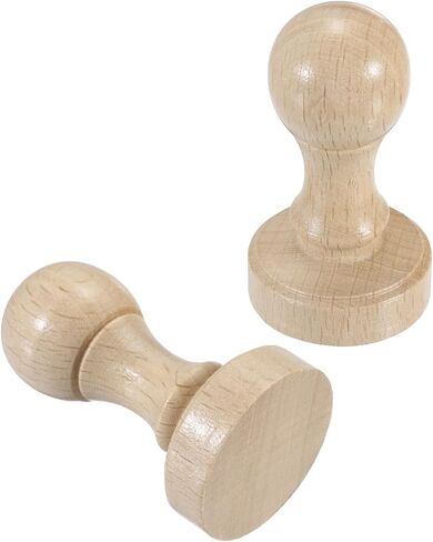 PATIKIL 45mm Wooden Stamp Round Handle, 2 Pcs Wooden Stamp Mounts Beech Wood Blank Seal for DIY Making Crafting Scrapbooking Card Diary, Wood Color in Saudi Arabia