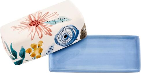 Bico Tunisian Ceramic Butter Dish with Lid, Butter Keeper for Counter, Kitchen, Dishwasher Safe in Kuwait
