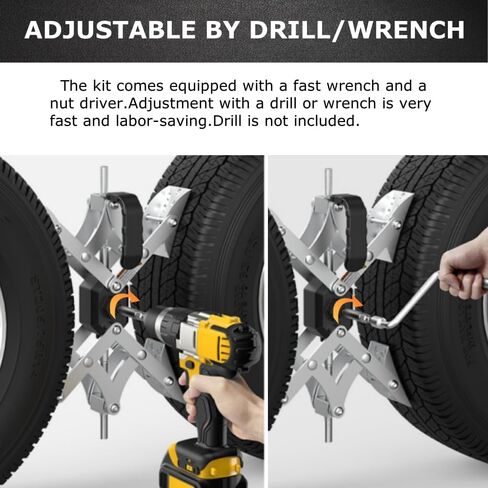 X-Shaped Wheel Chocks for Travel Trailer【Allow Drill Adjust】 RV Stabilizers X chocks Camper Wheel Chock for Travel Trailers RV Accessories Wrench Adjustable 3"-11.5" （2 PCS） Orange in Saudi Arabia