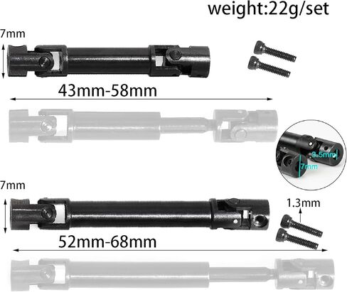 REDSPIDER RC Center Drive Shafts Steel Driveshafts for SCX24 Upgrades AXI00001 C10 AXI00002 JLU AXI00006 1/24 Scale RC Crawler Car in Saudi Arabia