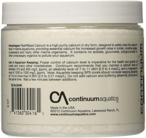 Continuum Aquatics Reef Basis Calcium - Calcium Powder for Marine Fish and Reef Saltwater Aquariums, 800 g (QCALD800) in Saudi Arabia