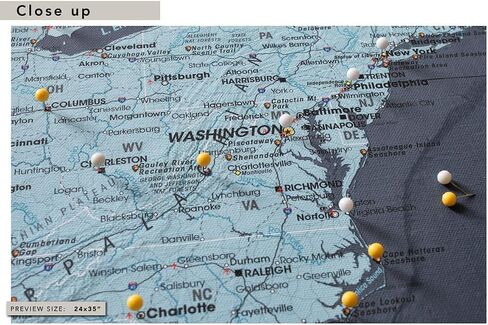 US Travel Map With Push Pins on Canvas - Travel Tracker and Wall Map for Home or Office - Mark States, Cities, and Natural Features to Celebrate Adventures - Ready to Hang - 40 x 30 |Pin Adventure Map in Saudi Arabia