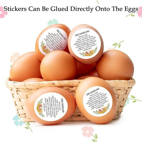 Louise Maelys 2" Egg Stickers for Fresh Farm Eggs - 500pcs Market Egg Handling Stickers Unwashed Egg Sticker Labels for Chicken Quail Farmhouse in Kuwait