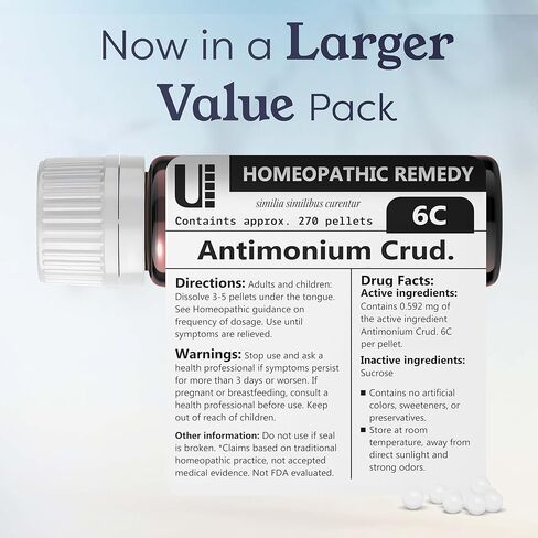 Antimonium Crudum 200C Homeopathic Remedy, 270 Pellets in Saudi Arabia