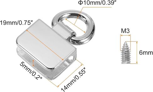 uxcell Metal Bag Connector with D Ring, Rectangle Bridge Hanger Buckle Screws for Purse DIY, Key Chain Lanyard in Saudi Arabia
