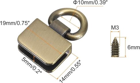 uxcell Metal Bag Connector with D Ring, Rectangle Bridge Hanger Buckle Screws for Purse DIY, Key Chain Lanyard in Saudi Arabia
