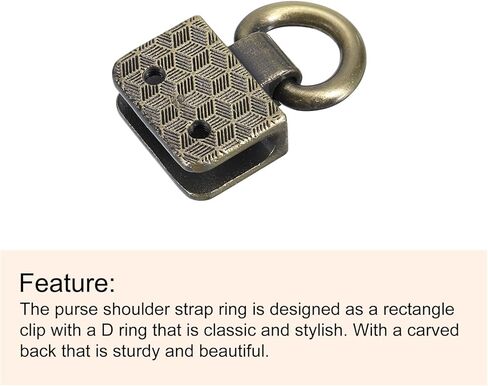 uxcell Metal Bag Connector with D Ring, Rectangle Bridge Hanger Buckle Screws for Purse DIY, Key Chain Lanyard in Saudi Arabia