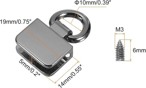 uxcell Metal Bag Connector with D Ring, Rectangle Bridge Hanger Buckle Screws for Purse DIY, Key Chain Lanyard in Saudi Arabia