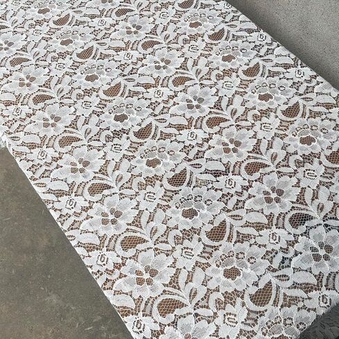 Rilassato 60 بوصة النسيج الدانتيل العريض ، نسيج الدانتيل عتيقة لثوب الزفاف ، الموضة ، الحرف ، المائدة ، نسيج الدانتيل الزخارف - 8162 (أسود ، ساحة واحدة) in Kuwait