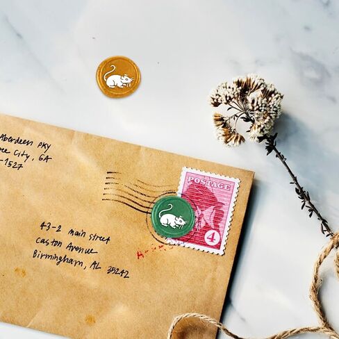 Mouse Mini Brass Stamp Gun Wax Seal Vintage 15mm Sealing Stamps for Wedding Invitations Envelopes Halloween Christmas Wine Packing Greeting Cards Embellishment Gift Bottle Decor in Saudi Arabia