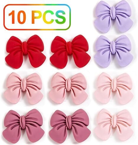 8pcs سحر الوحل كبير القوس السحر راتنجات الراتنجات اللطيفة اللطيفة لحالات الهاتف ، وإطارات الصور ، وصناديق المجوهرات ، وصناديق القرطاسية ، وحرف القصاصات DIY (الوردي) in Kuwait