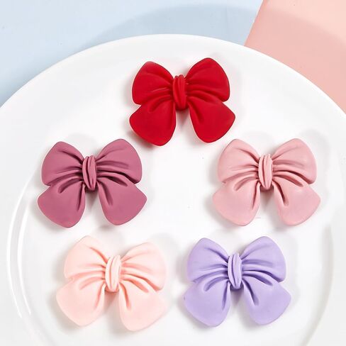 8pcs سحر الوحل كبير القوس السحر راتنجات الراتنجات اللطيفة اللطيفة لحالات الهاتف ، وإطارات الصور ، وصناديق المجوهرات ، وصناديق القرطاسية ، وحرف القصاصات DIY (الوردي) in Kuwait