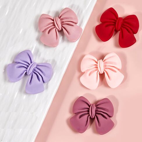 8pcs سحر الوحل كبير القوس السحر راتنجات الراتنجات اللطيفة اللطيفة لحالات الهاتف ، وإطارات الصور ، وصناديق المجوهرات ، وصناديق القرطاسية ، وحرف القصاصات DIY (الوردي) in Kuwait