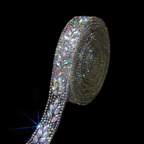 PEARLY JUN 3 Roll Rhinestone Ribbon Self Adhesive Silver Bling Bedazzle Strips Crystal Tape Trim Chain Glitter Diamond Crafts Applique Sticker for Party Wedding Cake Decoration Embellishments in Saudi Arabia