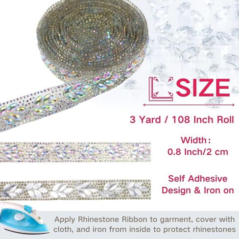 PEARLY JUN 3 Roll Rhinestone Ribbon Self Adhesive Silver Bling Bedazzle Strips Crystal Tape Trim Chain Glitter Diamond Crafts Applique Sticker for Party Wedding Cake Decoration Embellishments in Saudi Arabia