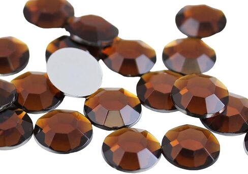 Allstarco 20mm Brown Smokey Topaz H113 Flat Back Acrylic Rhinestones Cosplay Plastic Gems Embelishments Jewelry Making Crafts Scrapbooking Costume Jewels - 20 Pieces in Saudi Arabia