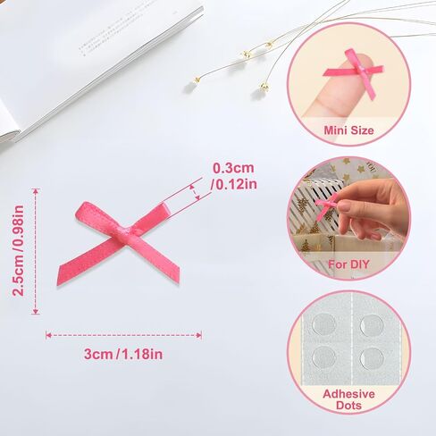 100 Pcs Twist Tie Bows, Satin Ribbon Bows for Gift Wrapping Cake Treat Bags Craft DIY Gift Wedding Baby Shower Birthday Party Decorations（Mcolours） in Saudi Arabia