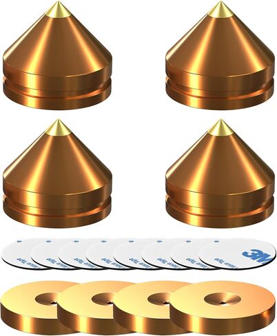 Hi-end Speaker Isolators Stand Feet Base Mats HiFi Speaker Spike Pads Aluminum Shock Absorber Vibration Dampener Audio Resonance Reducer for Subwoofer CD Record Player Amplifier Turntables in Saudi Arabia