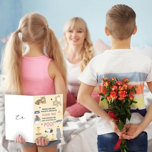 Mother's Day Card for Cat Mom,Cute Cat Mother Day Card Gifts for Women,Cat Mom Cards from the Pet,Funny Mothers Day Gift in Kuwait
