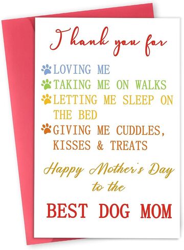 Happy Dog Mom Gifts for Women, Funny Mothers Day Card for Dog Mom, First Pet Mother’s Day Card for Her, Best Dog Mom in Kuwait