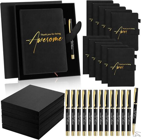 12 Sets Teacher Appreciation Gifts for Men Leather Notebook Thank You Pen with Gift Box Thank You Gift Employees Appreciation Gifts for Coworker Staff Nurse in Kuwait