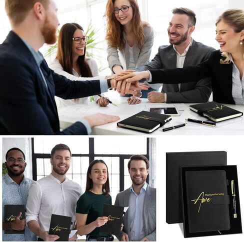 12 Sets Teacher Appreciation Gifts for Men Leather Notebook Thank You Pen with Gift Box Thank You Gift Employees Appreciation Gifts for Coworker Staff Nurse in Kuwait