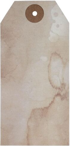 VHC Brands Patriotic Primitive Star Tea Stained Paper Tag Navy 2.75x1.5 w/Twine Set of 50, Independence Day Decor, Antique Tea Stain with Star, Distressed Appearance Paper Tag, Rectangle, Natural in Kuwait
