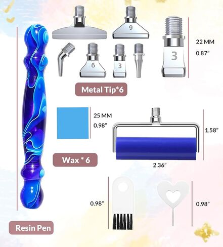 Hailivike 17PCS Threaded Diamond Art Tools, Upgraded Stainless Steel Tips Diamond Painting Pen No Loosen, Blue Set in Saudi Arabia