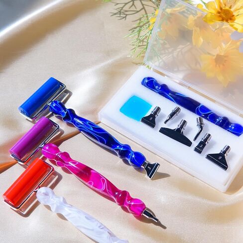 Hailivike 17PCS Threaded Diamond Art Tools, Upgraded Stainless Steel Tips Diamond Painting Pen No Loosen, Blue Set in Saudi Arabia