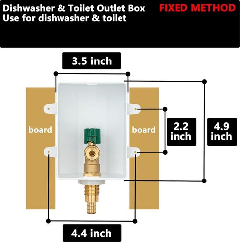 Dishwasher Toilet Outlet Box PEX-A, Inlet 1/2 inch PEX-A Expansion Barb F1960 x Outlet 3/8 inch Compression LI-MTH-530 in Kuwait