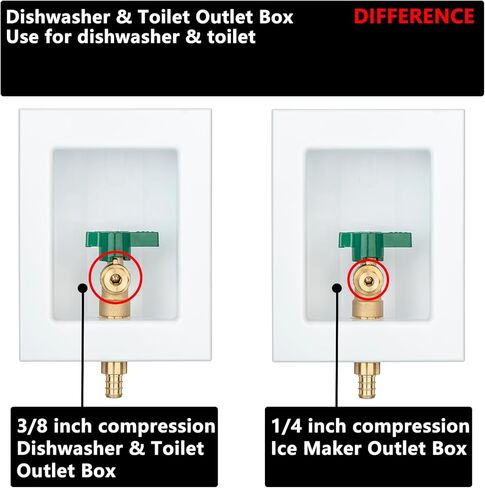 Dishwasher Toilet Outlet Box PEX-A, Inlet 1/2 inch PEX-A Expansion Barb F1960 x Outlet 3/8 inch Compression LI-MTH-530 in Kuwait