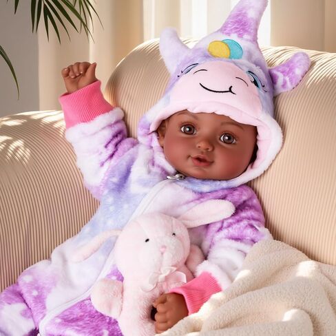 BABESIDE Black Baby Dolls, 17 Inch Realistic Cute Soft Body Baby Doll Real Life Baby Dolls with Accessories for 3+ Year Old Girls Gifts, Pretend Play, Collection in Saudi Arabia