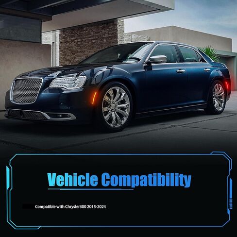 Smoke Lens white light LED Side Marker Lights Compatible with 2015-2024 Chrysler 300 300C 300S Front Rear Fender Marker Lamps. 2X Front(white) 2X Rear(white) in Kuwait