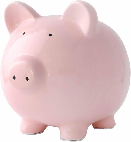 SOBEIT 11inch Piggy Bank for Adult, Large Ceramic Piggy Bank, Cute Money Bank Coin Bank for Adult, Girls, Boys, Kids (Pink/11.02"L x 7.48"W x 8.66" H) in Kuwait
