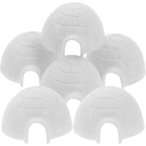 6Pcs Mini Igloo Figurines Set, Realistic Polar Animal Models for Kids, Educational Toys for Imaginative Play, Cake Toppers, and Holiday Decorations