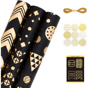 Rancco Glitter Wrapp Paper- Rose Gold/Silver/Gold/Dark Brown Parkle Paper لعيد الميلاد ، عشية رأس السنة ، عيد ميلاد ، حفل زفاف ، دش الطفل ، الحفلات ، هدايا ديكور الورق الحرفية ، 4pc ، 19.7'x 27.6 ''
