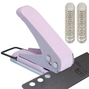 Hole Puncher with 40PCS Book Rings, 1/4" Single Hole Punch with 1" Binder Rings, 20 Sheet Capacity, Labor Savings, Heavy Duty Hole Puncher for Index Card, ID Card, Notebook, Art Craft