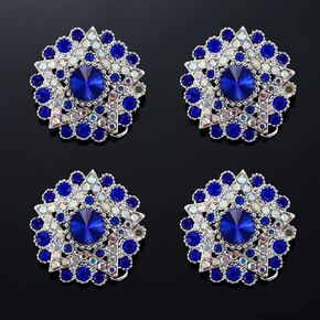 4pcs أزرار حجر الراين ، لصالح الحرف الزفاف باقة على أزرار الملابس ، زينة زينة بلورية في الديكور المجوهرات DIY (النمط-7)